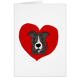 Lustige graue Pitbull Welpen-HundeLiebe-Kunst