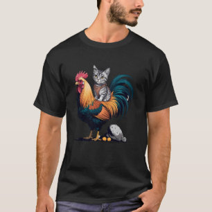 Lustige Graue Tabby-Samurai-Haustier-Katze Reitet  T-Shirt