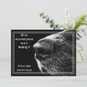 Lustige GRILLEN-Einladung mit Hundenase Einladung (Stehend Vorderseite)