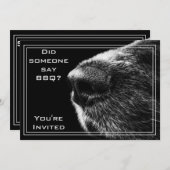 Lustige GRILLEN-Einladung mit Hundenase Einladung (Vorne/Hinten)