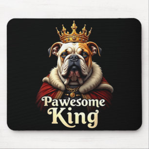 Lustige großartige englische Bulldogge König Hund  Mousepad