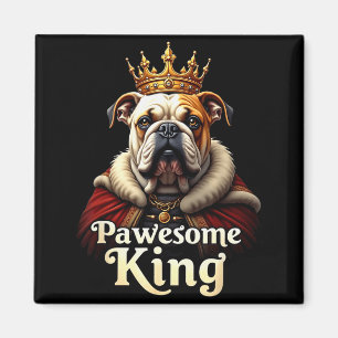 Lustige großartige englische Bulldoggen-König-Hund Magnet