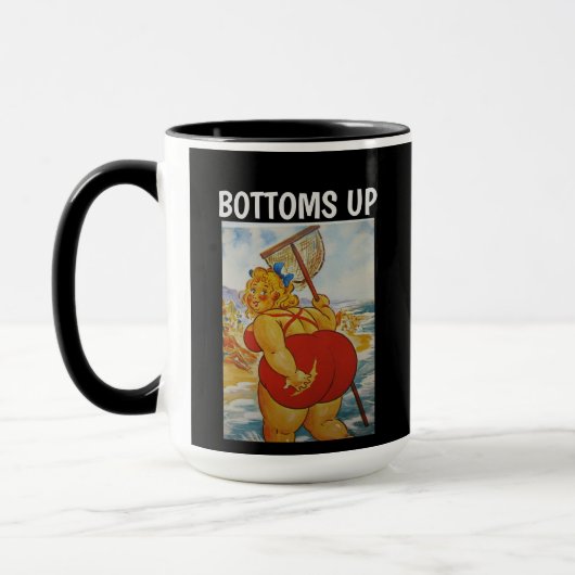 LUSTIGE große Butt Strand Mädchen KAFFEETASSE (Links)