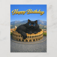 Lustige große schwarze Katze Römische Colosseum Al