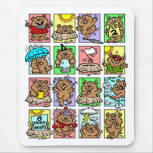 Lustige Groundhog-Day-Cartoons Mousepad