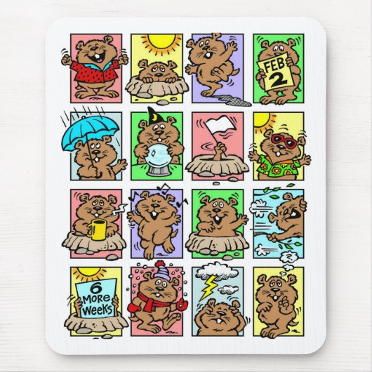 Lustige Groundhog-Day-Cartoons Mousepad (Vorne)