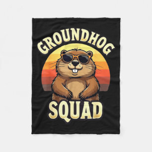 Lustige Groundhog-Mannschaft Frohen Groundhog-Tag- Fleecedecke
