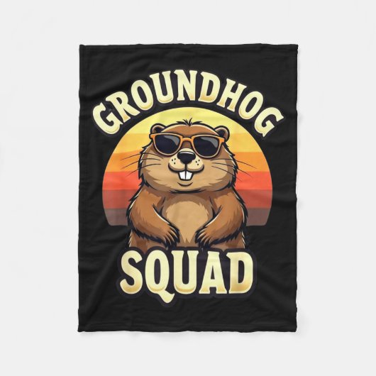 Lustige Groundhog-Mannschaft Frohen Groundhog-Tag- Fleecedecke (Vorderseite)