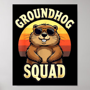 Lustige Groundhog-Truppe Frohen Groundhog-Tag-Feie Poster