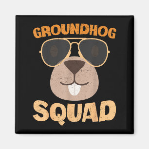 Lustige Groundhog-Truppe Frohes Groundhog-Tag 2025 Magnet