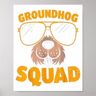 Lustige Groundhog-Truppe präsentiert Frohen Ground Poster