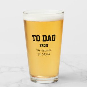 Lustige Gründe, warum Papa trinkt Humorvoll Glas