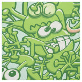 Lustige grüne Frösche verwickelt in einem Stoff (Muster)