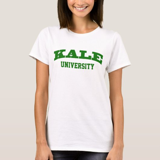 Lustige grüne Kohl-Hochschulparodie-Uni vegan T-Shirt (Vorderseite)