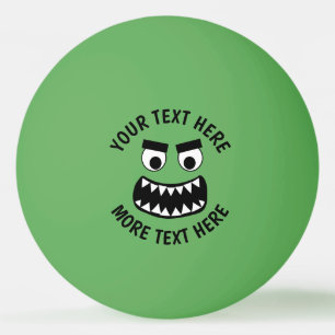 Lustige grüne Monsterzähne benutzerdefinierte Tisc Tischtennisball