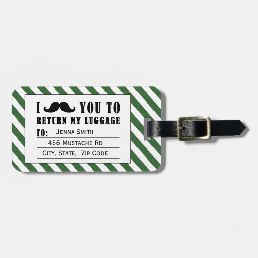 LUSTIGE GRÜNE STREIFEN DES GEPÄCKANHÄNGER (Vorderseite horizontal)