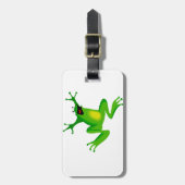 Lustige grüner Frosch-Gepäckanhänger Gepäckanhänger (Vorderseite vertikal)
