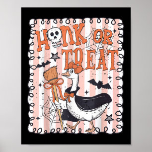 Lustige Gruselige Gans Herbst Honk Or Treat Hallow Poster