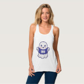 Lustige gruselige Geist-Illustrationsdesign Tank Top (Vorderseite Vollansicht)