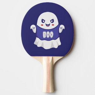 Lustige gruselige Geist-Illustrationsdesign Tischtennis Schläger