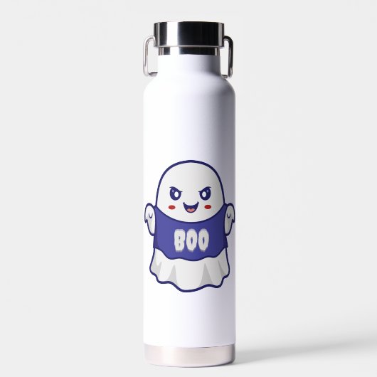 Lustige gruselige Geist-Illustrationsdesign Trinkflasche (Vorne)