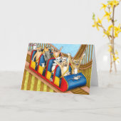 Lustige Gruß-Karte der Katzen-385 Karte (Gelbe Blume)