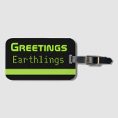Lustige Grüße Erdlinge Gepäckanhänger (Vorderseite (Horizontal))