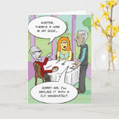 Lustige Grußkarte - Haar in meiner Suppe Karte (Gelbe Blume)