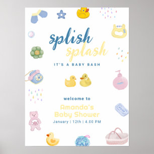 Lustige Gummiente Badezeit Baby Shower Begrüßung Poster