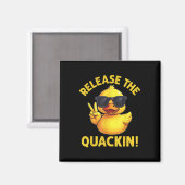 Lustige Gummiente Lass das Quaken los!  Magnet (Vorderseite/Rückseite)