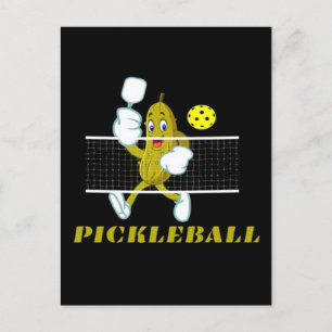 Lustige Gurke spielt Pickleball  Feiertagspostkarte