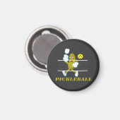 Lustige Gurke spielt Pickleball Magnet (Vorderseite/Rückseite)
