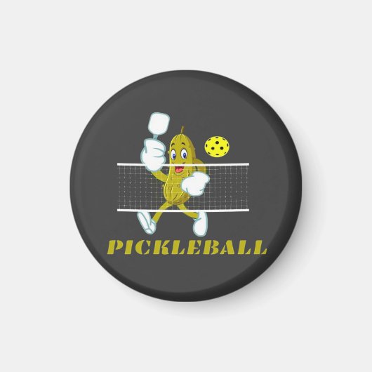 Lustige Gurke spielt Pickleball Magnet (Vorne)