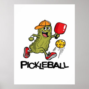 Lustige Gurke spielt Pickleball  Poster