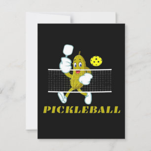 Lustige Gurke spielt Pickleball Postkarte