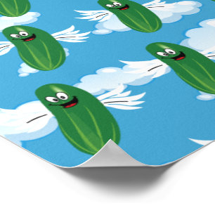 Lustige Gurkenpickles Lebensmittel Humor Fantasy E Poster