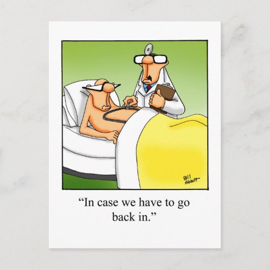Lustige Gute Besserung Humor Postkarte (Vorderseite)