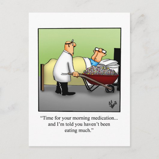 Lustige Gute Besserung Humor Postkarte (Vorderseite)