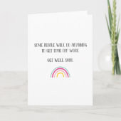 Lustige Gute Besserung Regenbogen Karte (Vorderseite)
