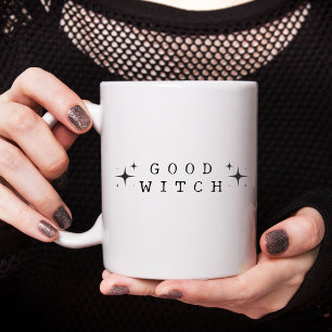 Lustige gute Hexe modernes Halloween Zweifarbige Tasse