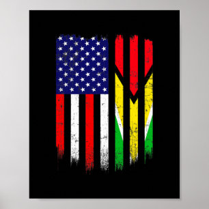 Lustige Guyana-Flagge Amerikanische Flagge Männer Poster