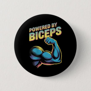 Lustige Gym-Humor-Bizeps-Gewinne angetrieben von h Button