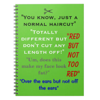 Lustige Haar-Stylist-Notizbuch-Zitate Notizblock