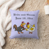 Lustige Hahn-Bräutigam-und Henne-Braut-Hochzeit Kissen (Decke)