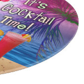 Lustige Hahn-Huhn-Cocktail-tropisches Strand-Meer Schneidebrett (Ecke)