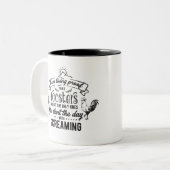 lustige Hahn schreiend Wort Art Monogramm Zweifarbige Tasse (Vorderseite Links)