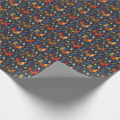 Lustige Hähne Fliesenmuster Geschenkpapier (Ecke)