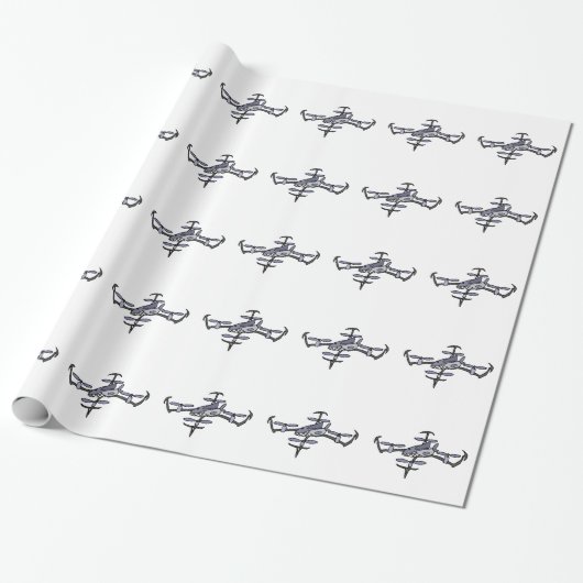 Lustige Haifisch-Drohne-Kunst Geschenkpapier (Ungerollt)
