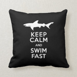 Lustige Haifisch-Warnung - behalten Sie Ruhe und Kissen