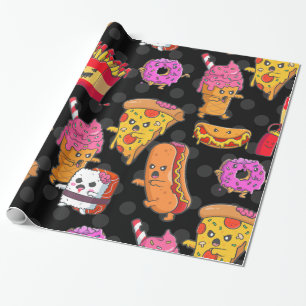 lustige Hallover-Fastfood-Monster Geschenkpapier
